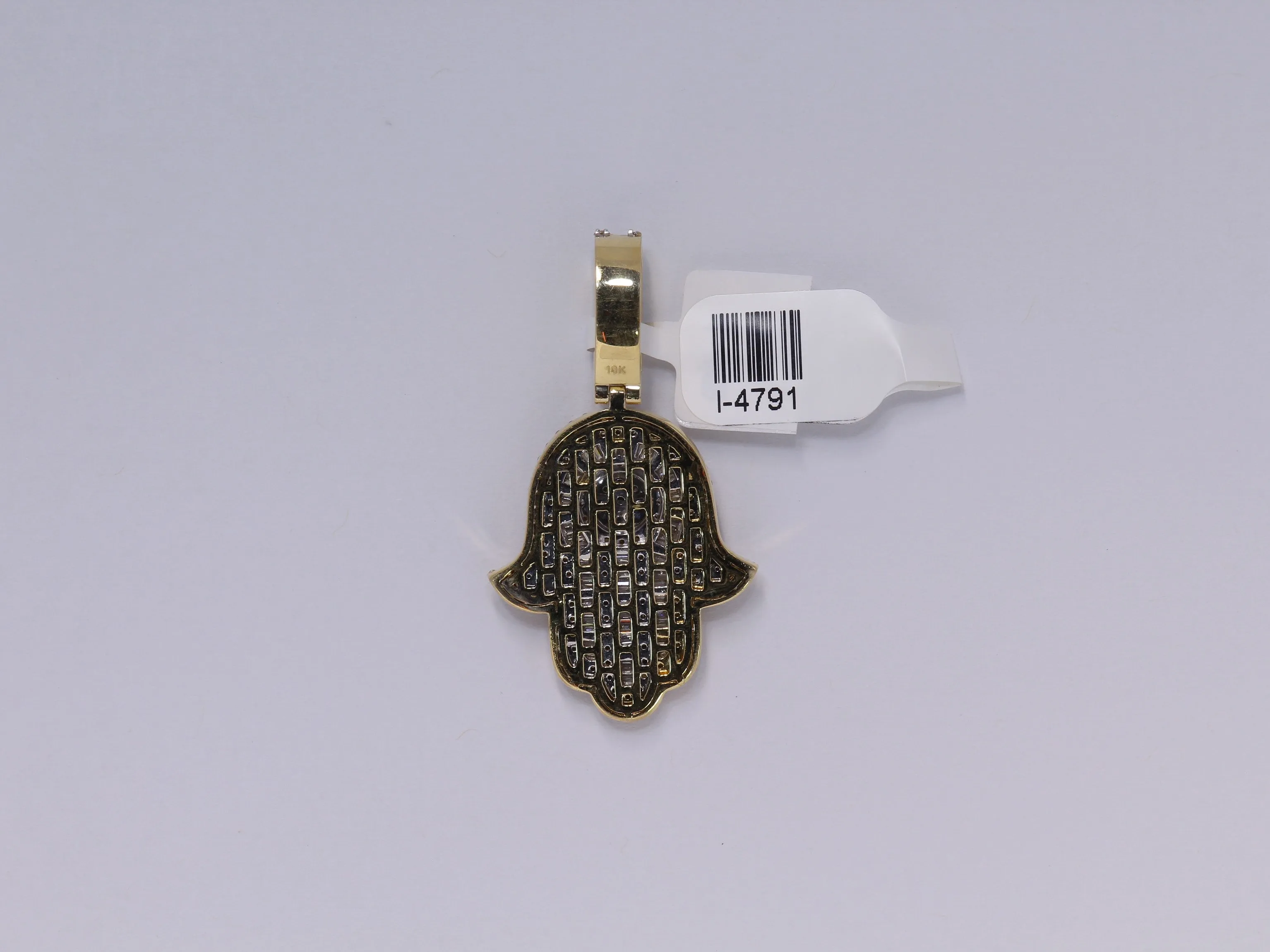 10K Two-Tone Hamsa Pendant 3.01Ctw