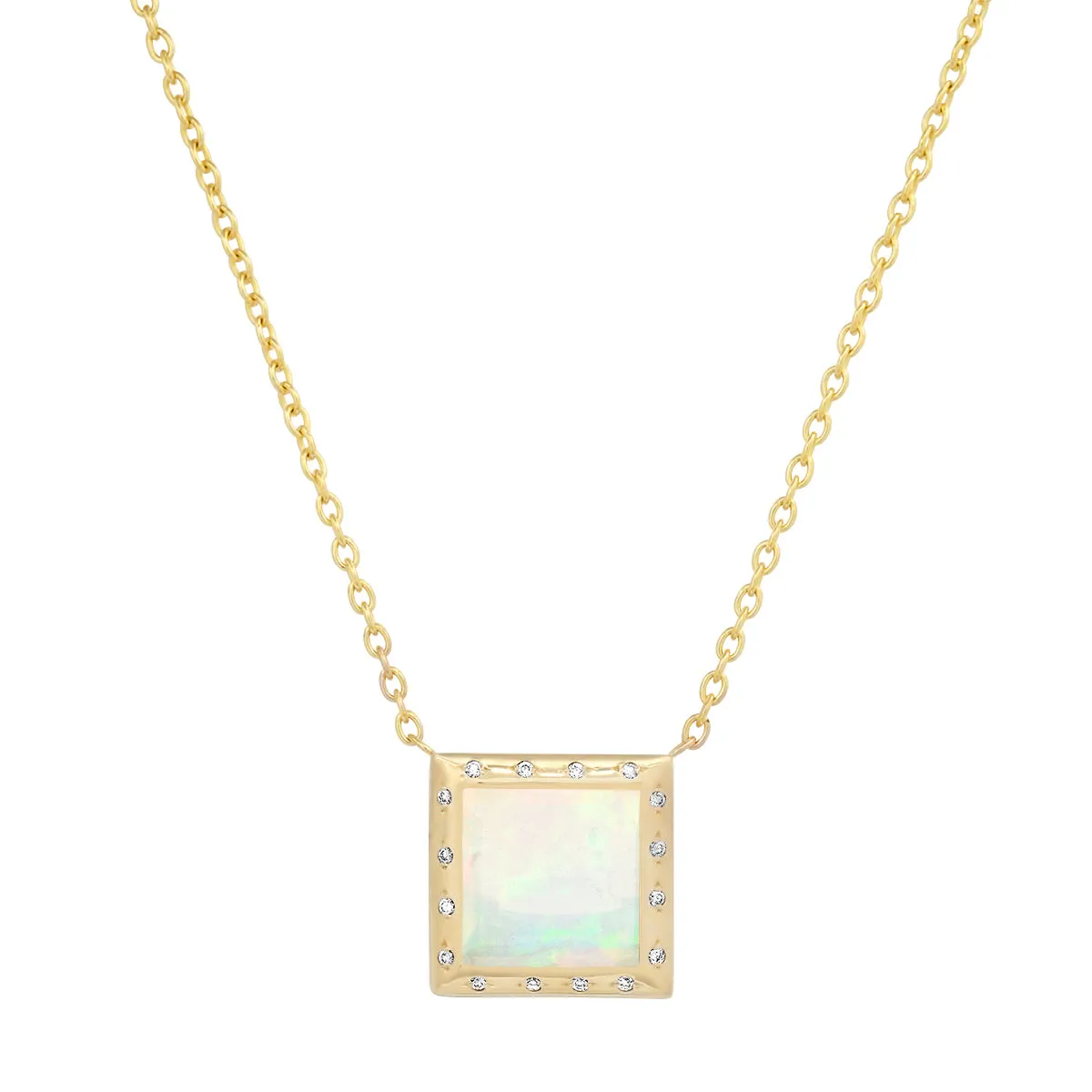 14K YG Opal and Diamond Necklace