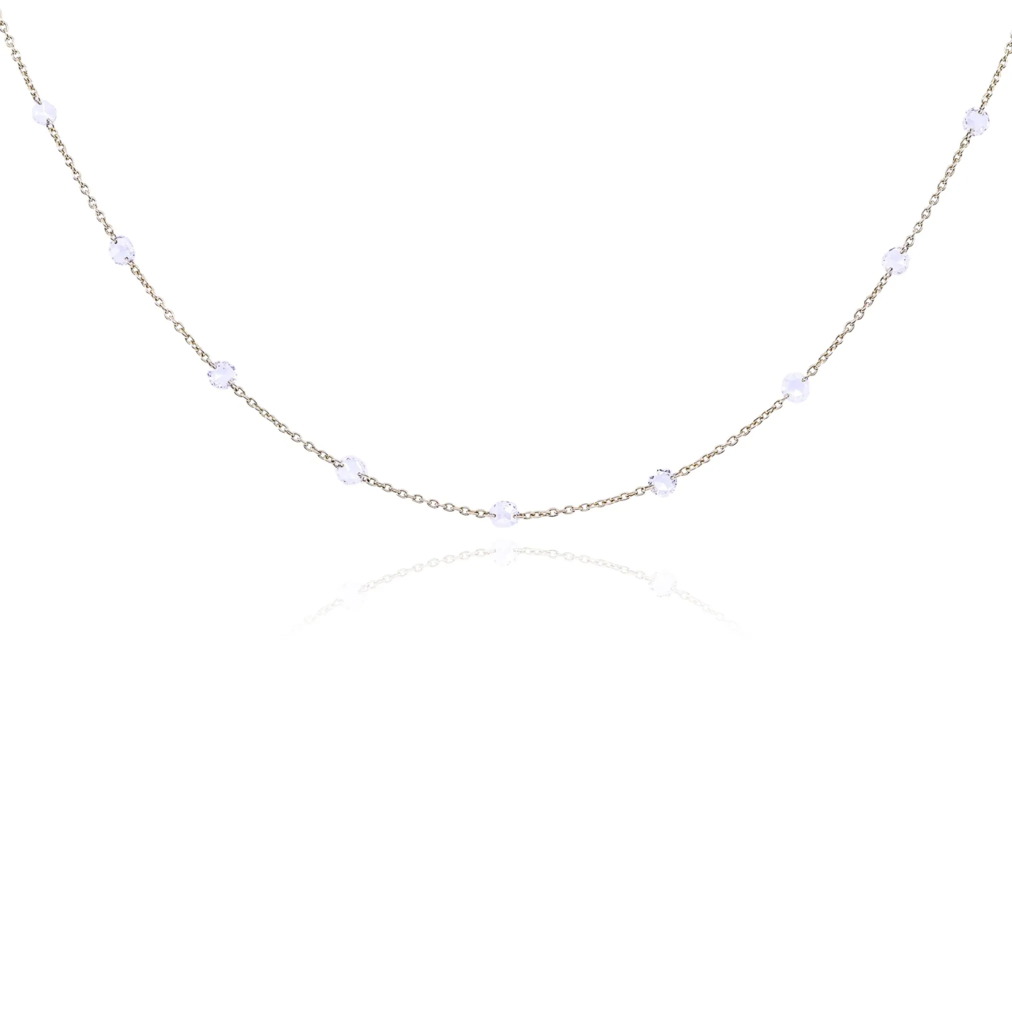 18K YELLOW GOLD ROSE CUT DIAMONDS BY THE YARD NECKLACE - 1.65CTW