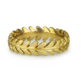 22K Gold Laurel Leaf Ring