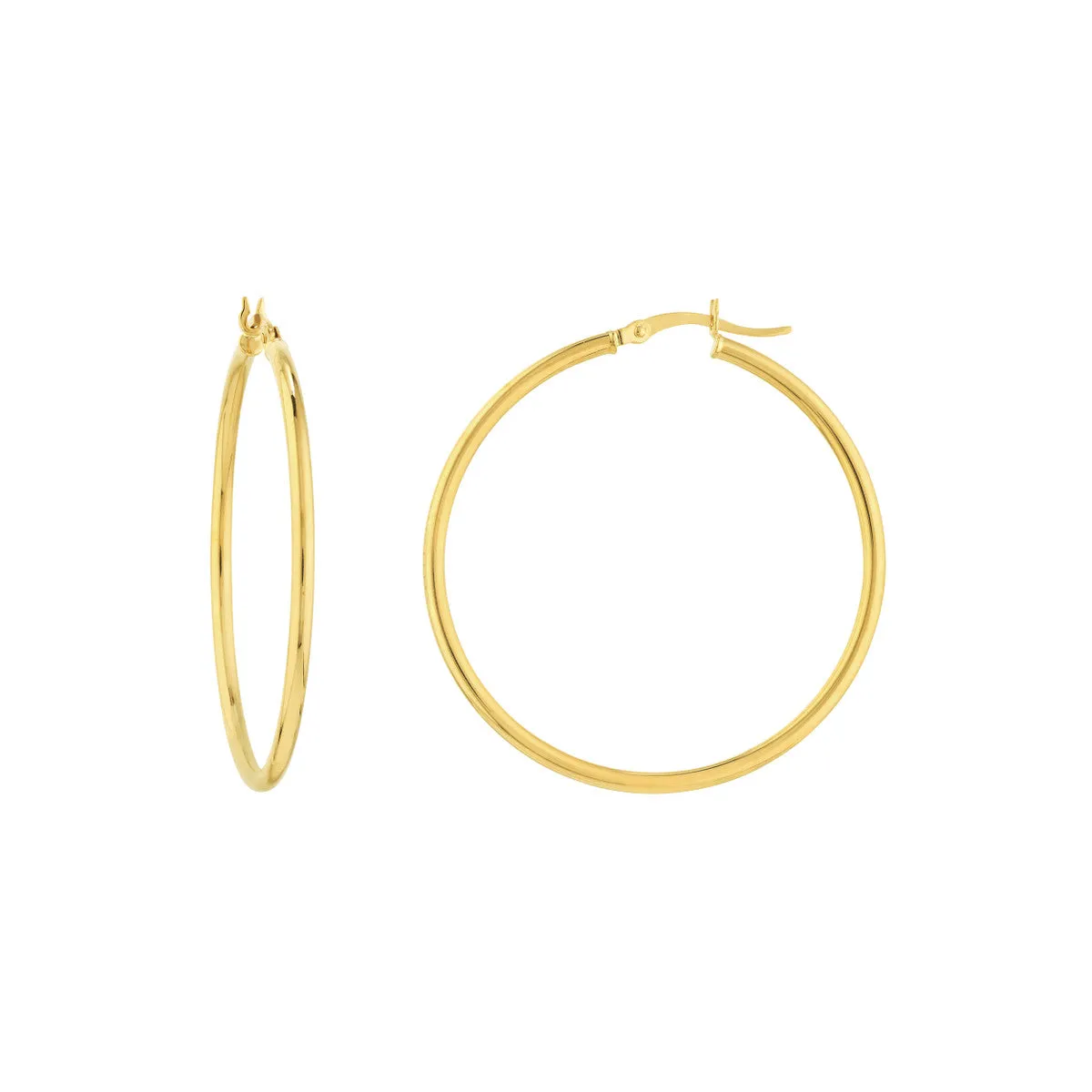 40mm Lightweight Hoop Earrings in Yellow Gold