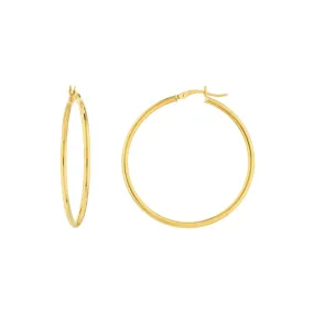 40mm Lightweight Hoop Earrings in Yellow Gold