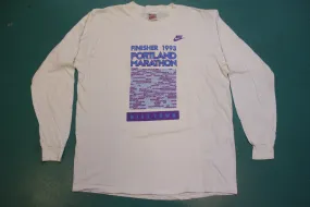 90's Made in USA Nike Gray Tag Portland Marathon Finisher 1993 Long Sleeved T-shirt