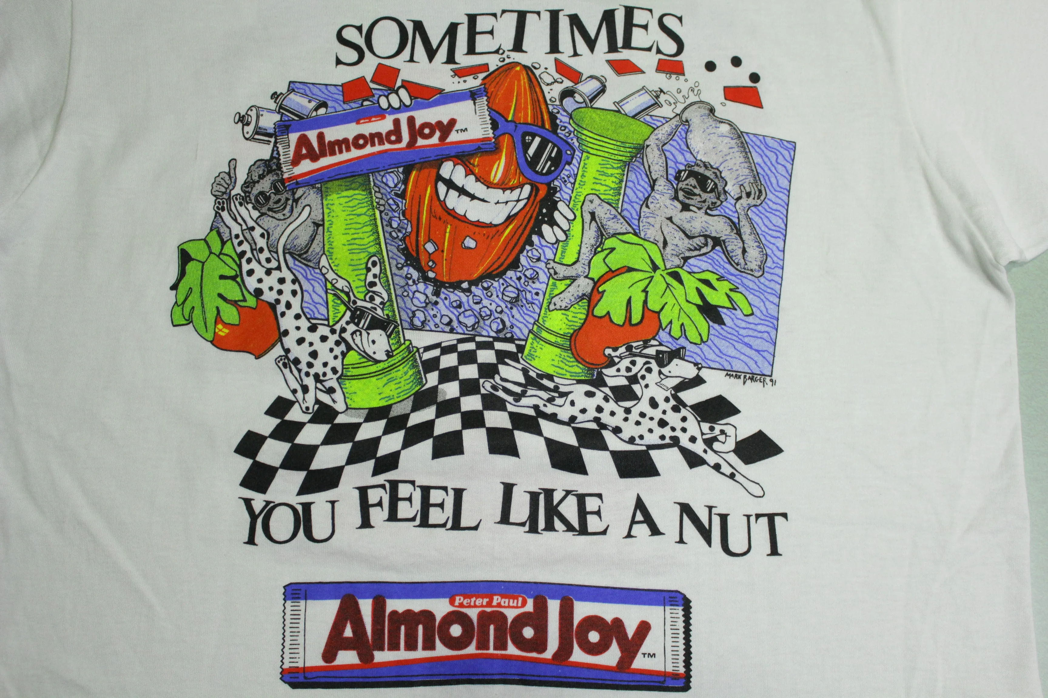 Almond Joy Mounds Sometimes You Feel Like A Nut 90s Vintage Single Stitch USA T-Shirt