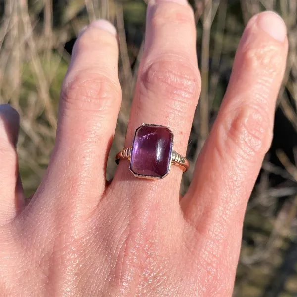 Antique Sugarloaf Amethyst Ring