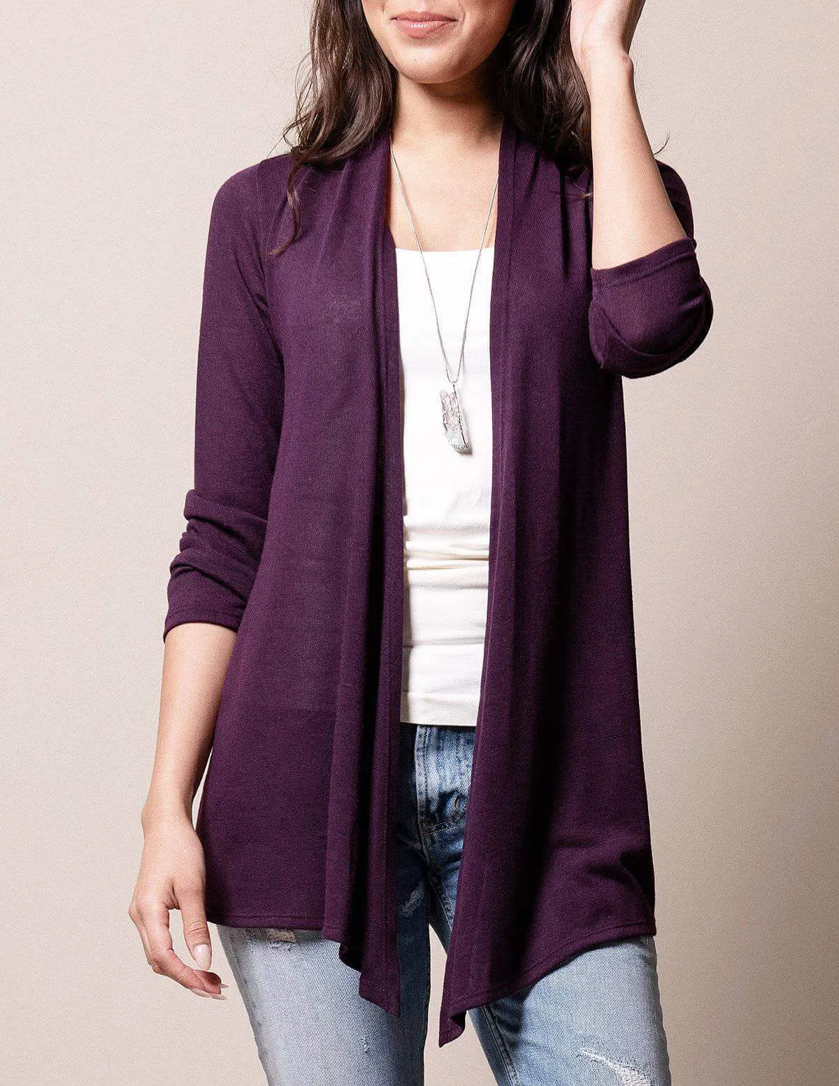 Aria Knit Wrap - Grape