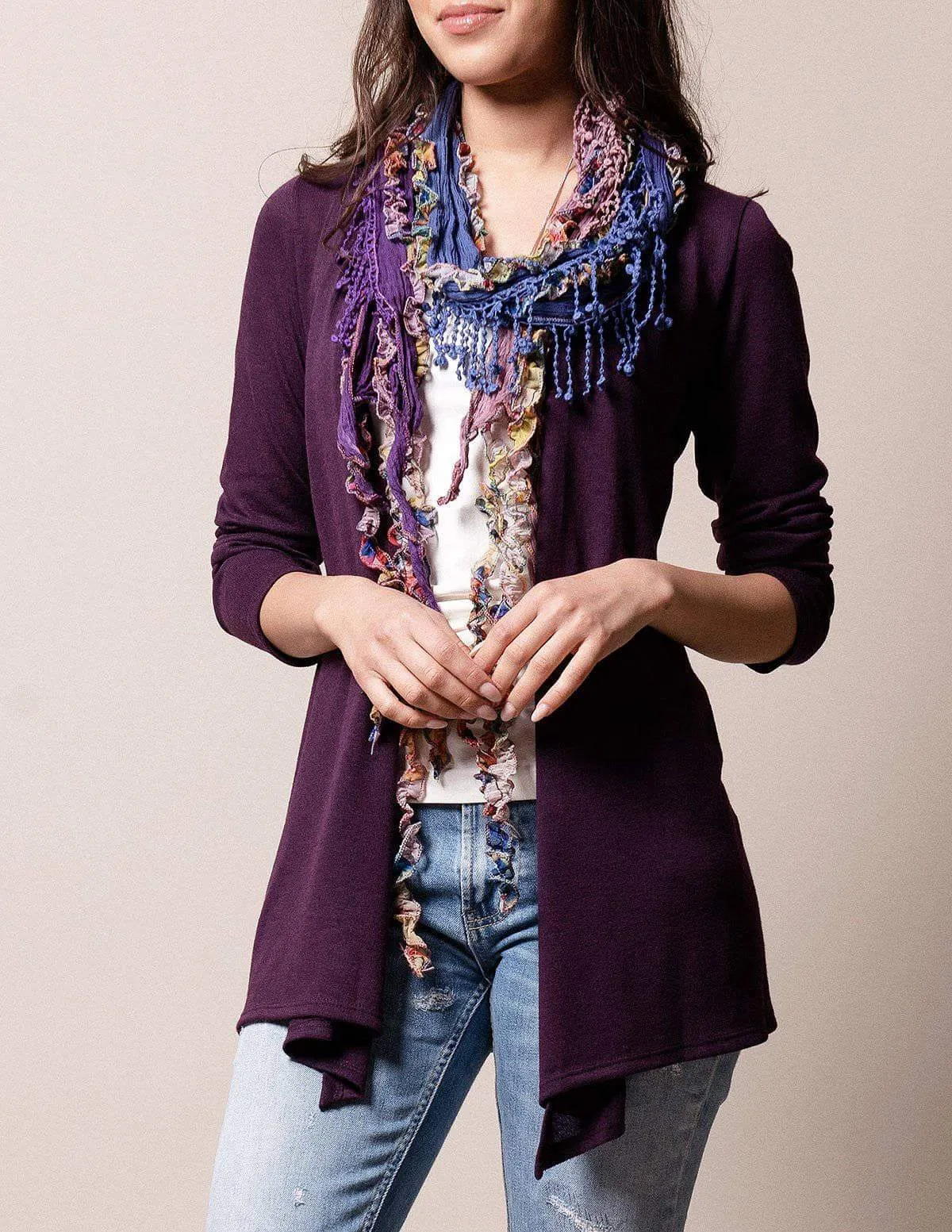 Aria Knit Wrap - Grape