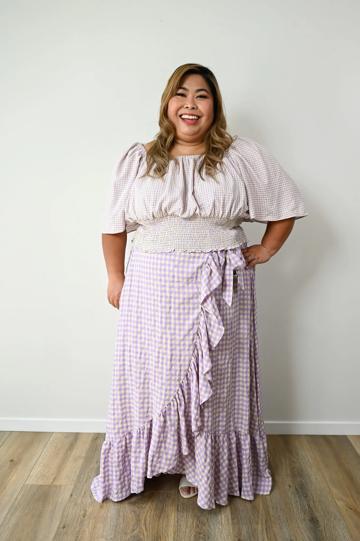 Arielle Purple Check skirt