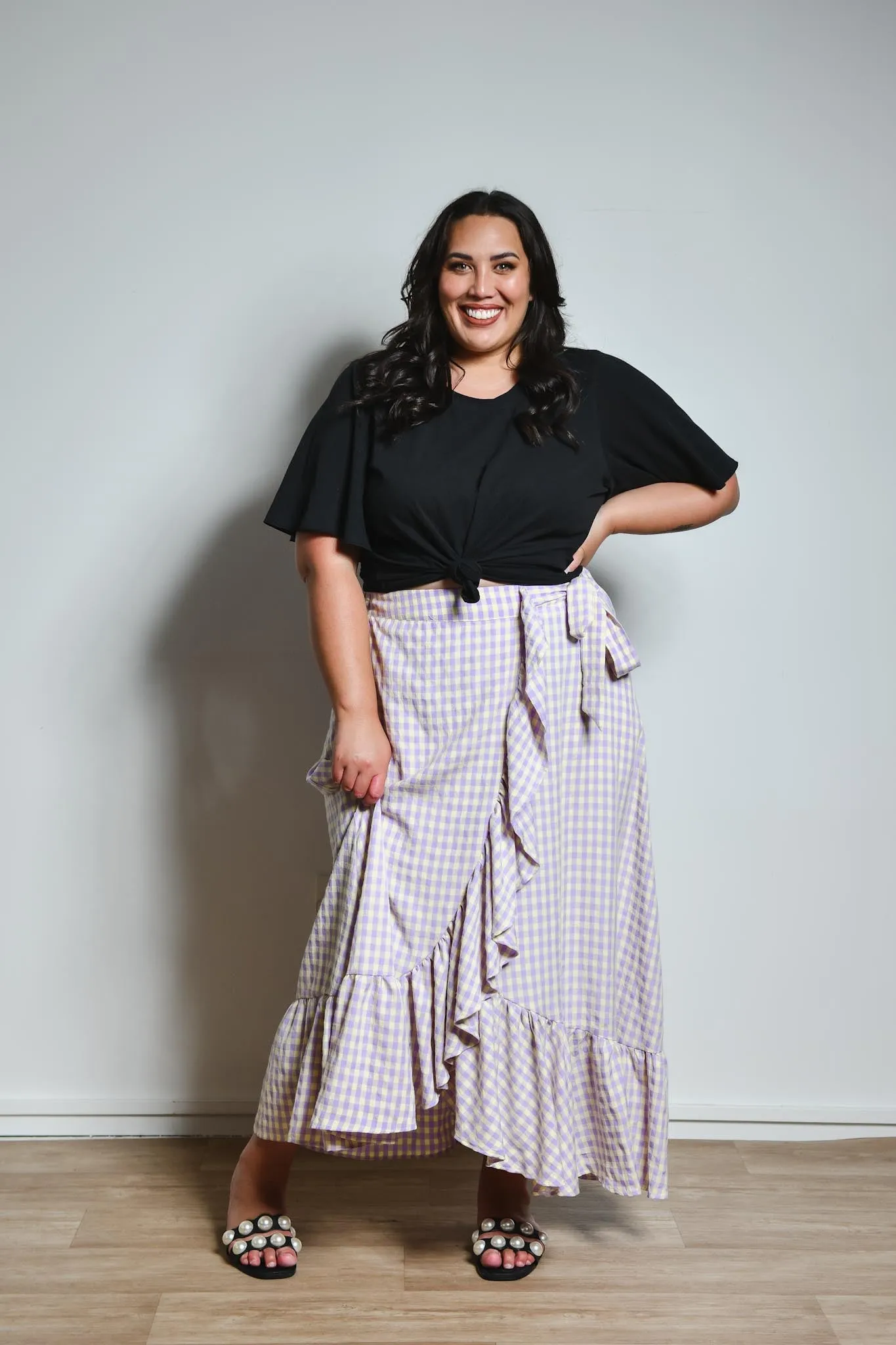 Arielle Purple Check skirt