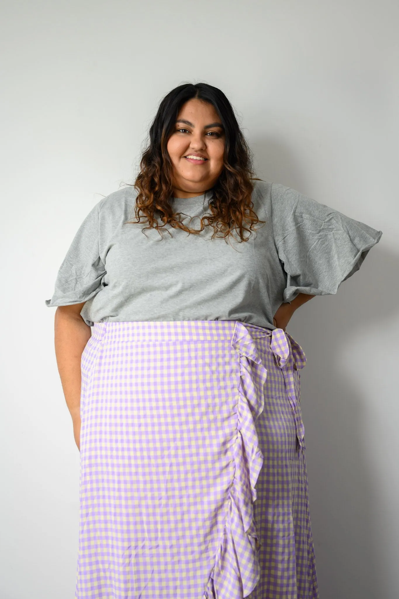 Arielle Purple Check skirt