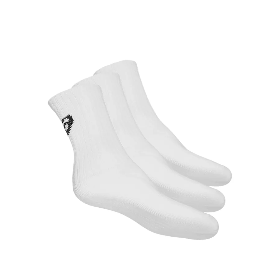 Asics mid-height cushioned multisport socks Crew 155204 0001 white. Pack of 3 pairs