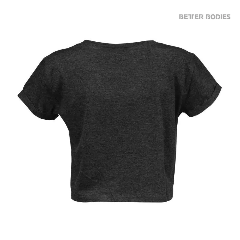 Better Bodies Cropped Tee - Anthracite Melange