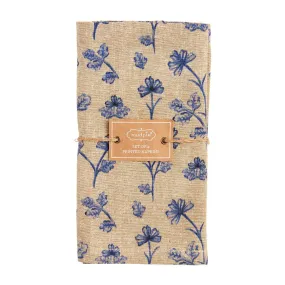 Blue Floral Cloth Napkin Set