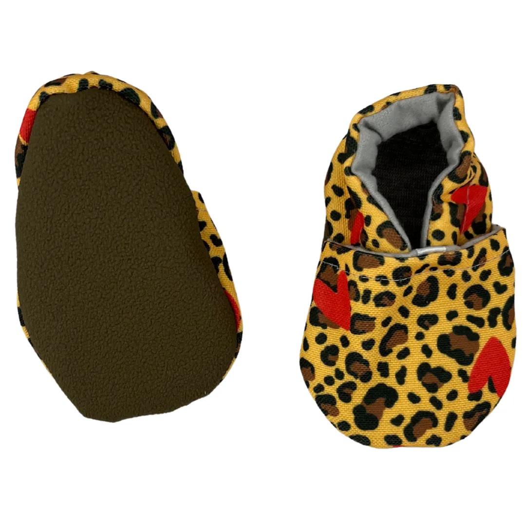 Cheetah Hearts Baby Shoes