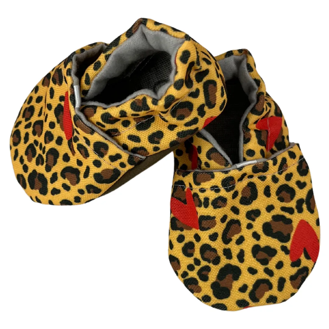 Cheetah Hearts Baby Shoes