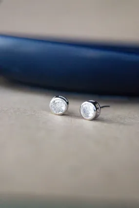 Classic Bezel Solitaire Sterling Silver Stud Earrings