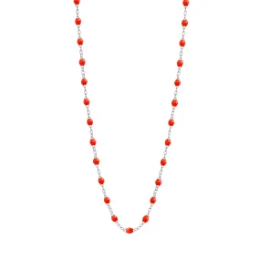 Classic Gigi Coral necklace, White Gold, 16.5"