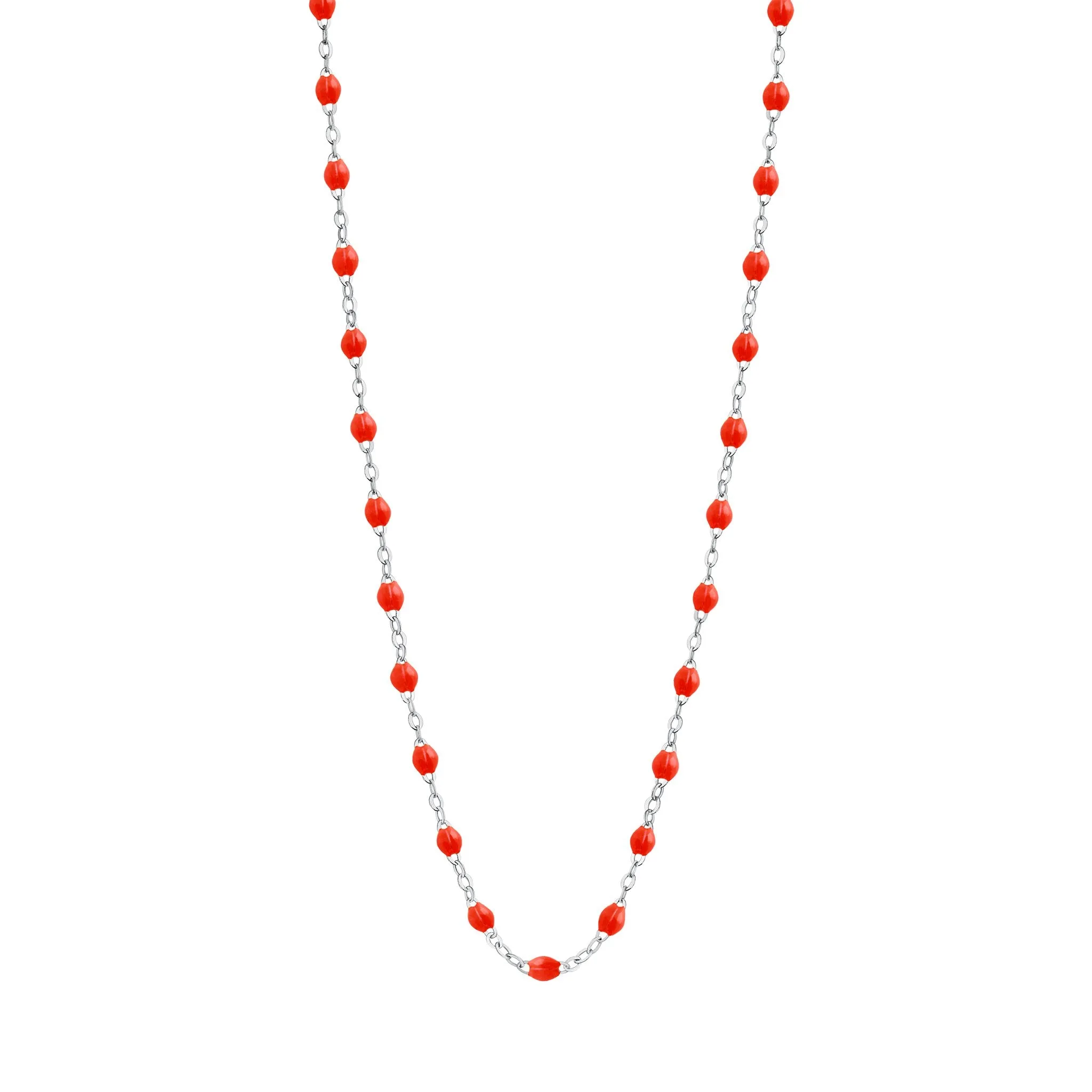 Classic Gigi Coral necklace, White Gold, 16.5"