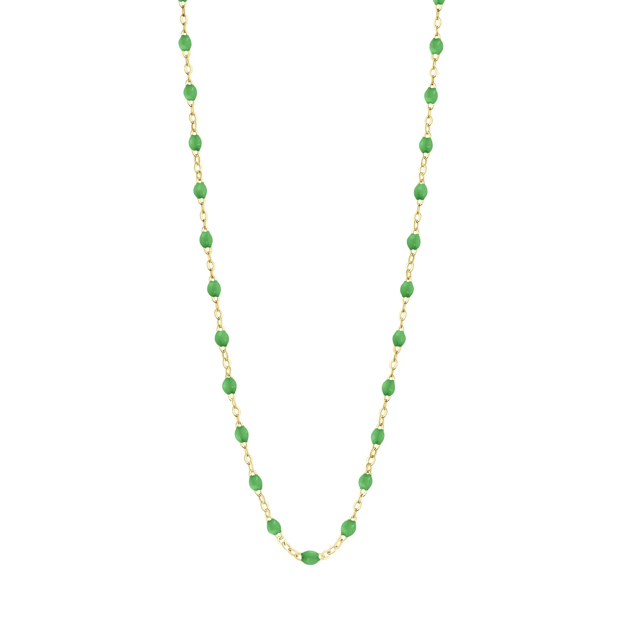 Classic Gigi Green necklace, Yellow Gold, 17.7"