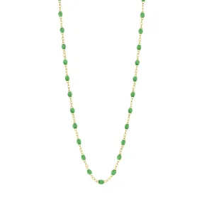 Classic Gigi Green necklace, Yellow Gold, 17.7"