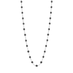 Classic Gigi Quartz Necklace, White Gold, 17.7"