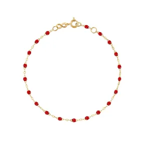 Classic Gigi Ruby bracelet, Yellow Gold, 5.9"