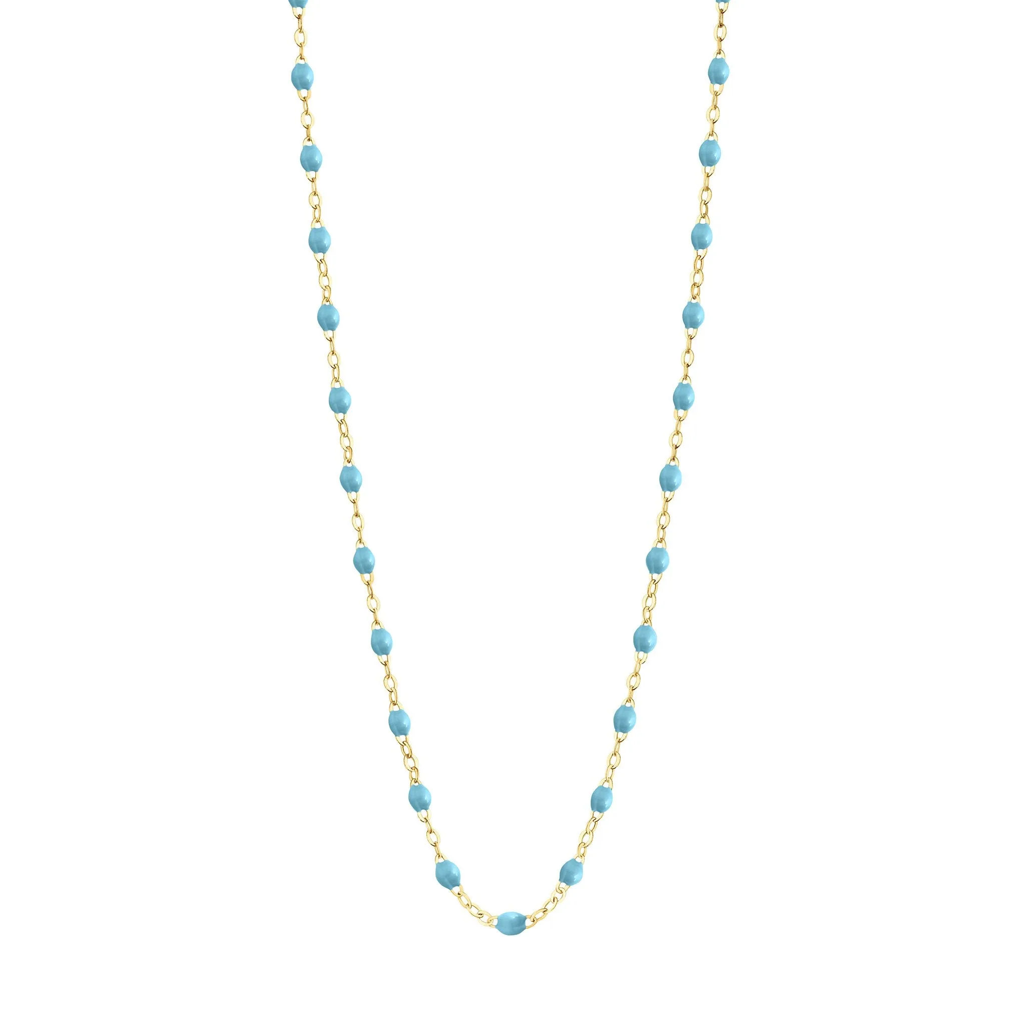 Classic Gigi Turquoise necklace, Yellow Gold, 19.7"