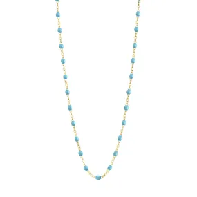 Classic Gigi Turquoise necklace, Yellow Gold, 19.7"