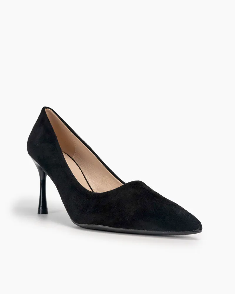 Classic Suede Office Pointed Toe Dressy High Heel Dress Pumps