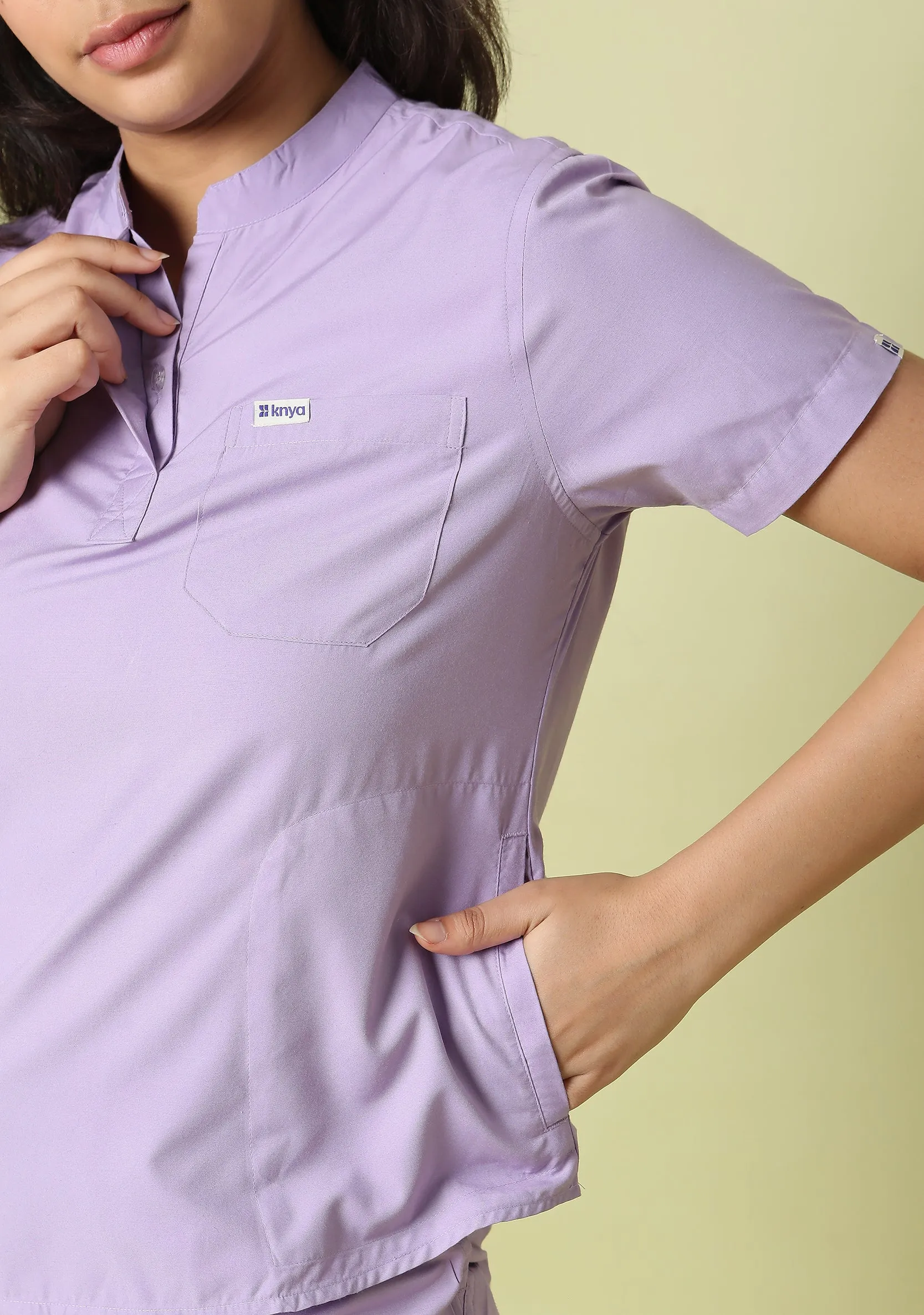 Classic Women's 5-Pocket Mandarin Collar (Pastel Lilac) Scrub