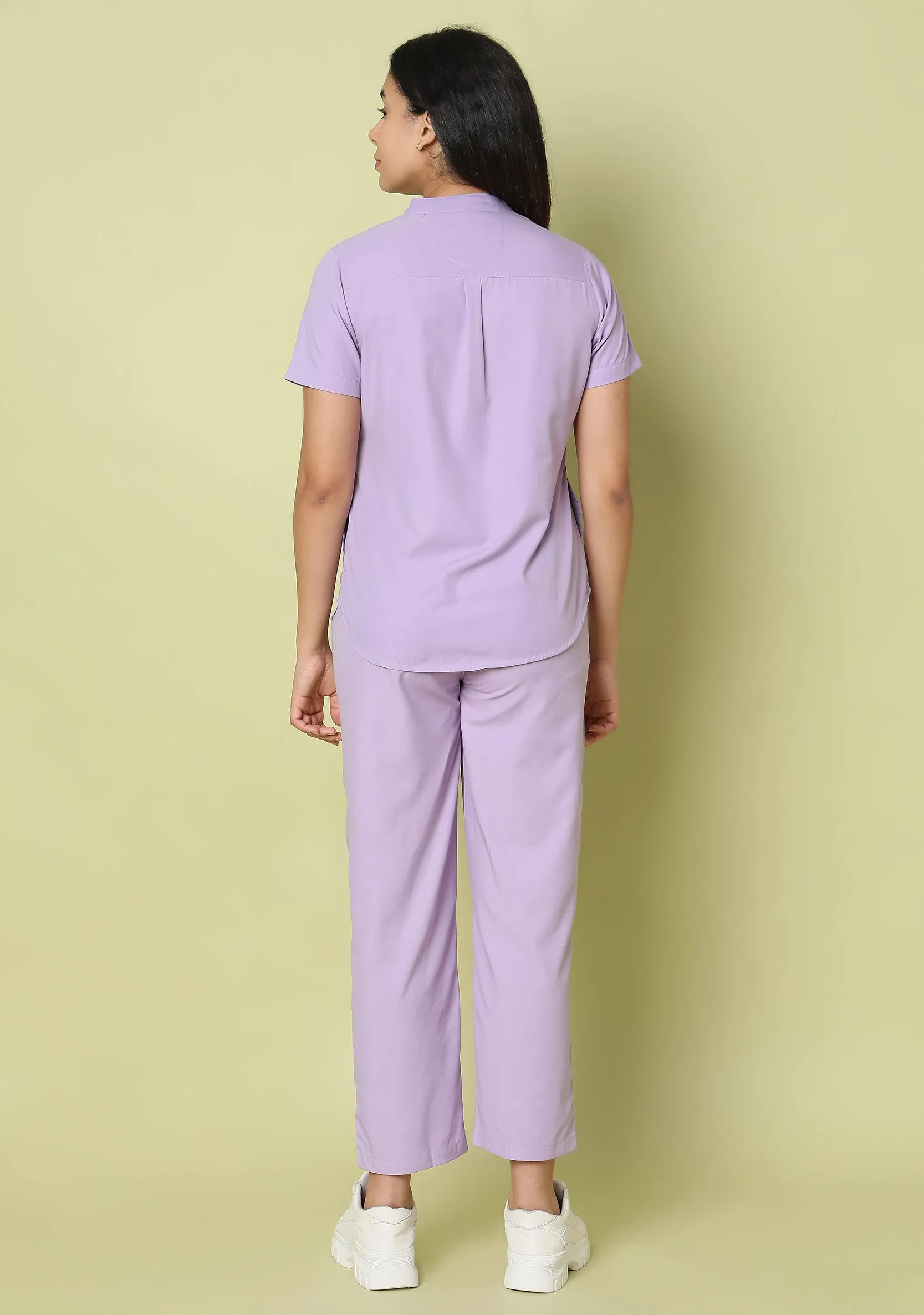 Classic Women's 5-Pocket Mandarin Collar (Pastel Lilac) Scrub