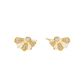 Cosmic Enamel Diamond Studs