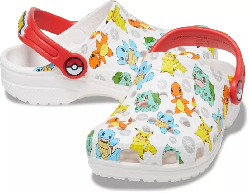 Crocs Toddler Classic Pokemon Clog - 207754-94S White/Multi