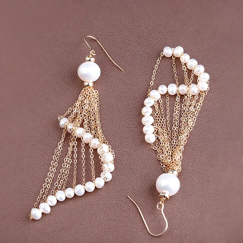 Dancing Pearls Tassel Earrings