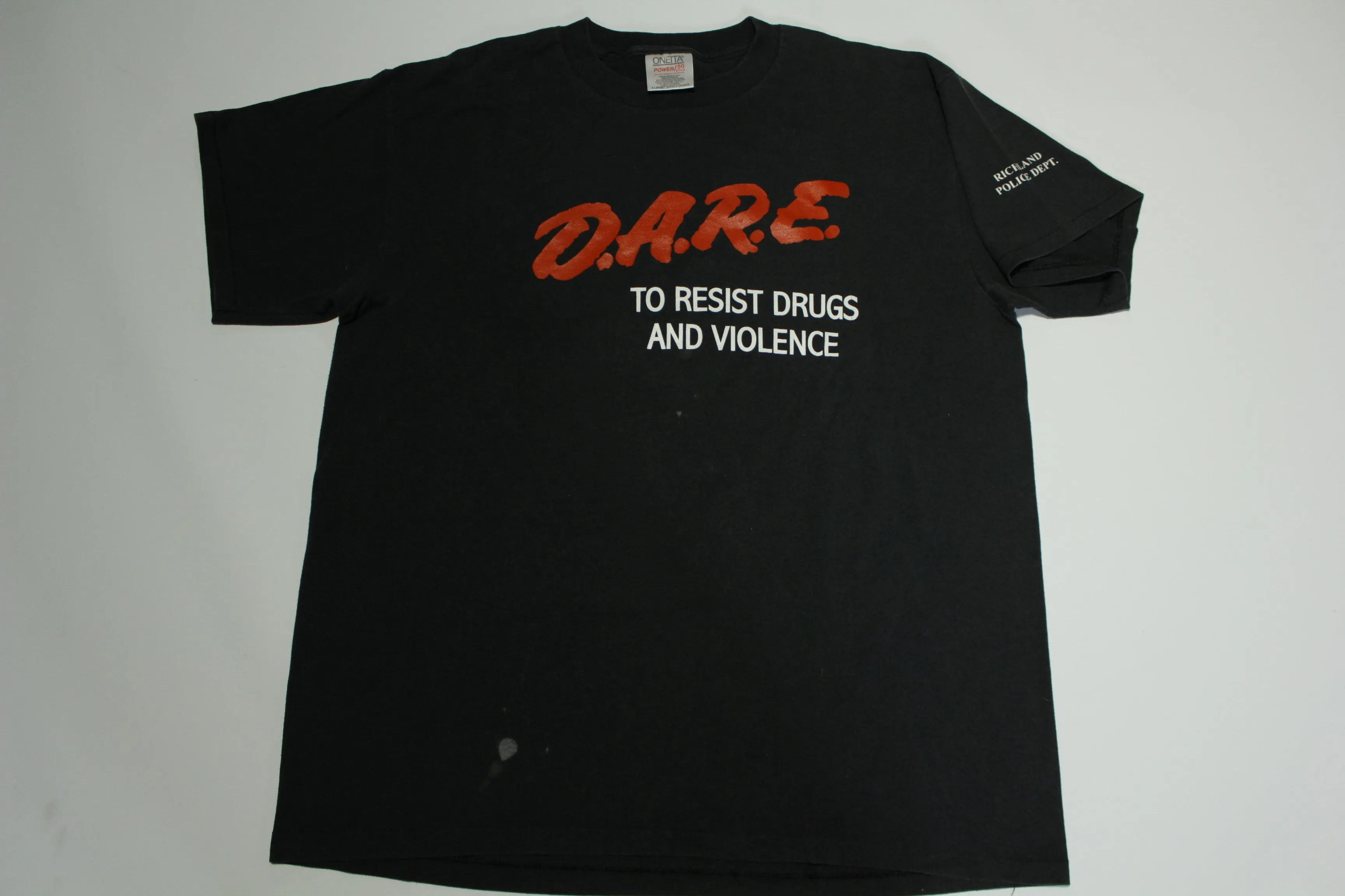 Dare to Resist Drugs and Violence Vintage 80's Oneita Single Stitch T-Shirt