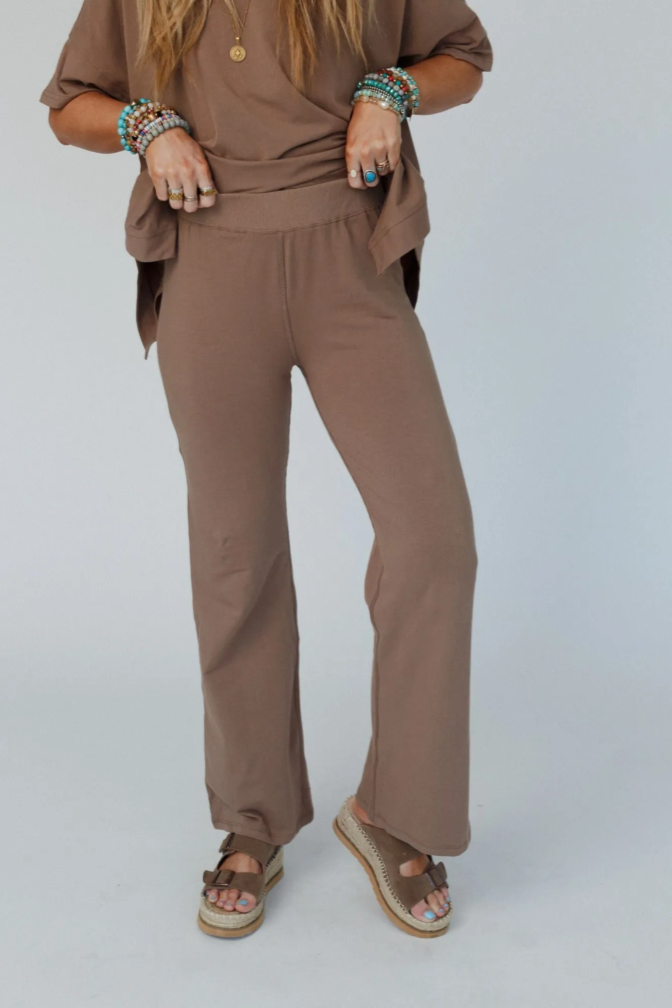 Dawn To Dusk Top And Pants Set - Mocha