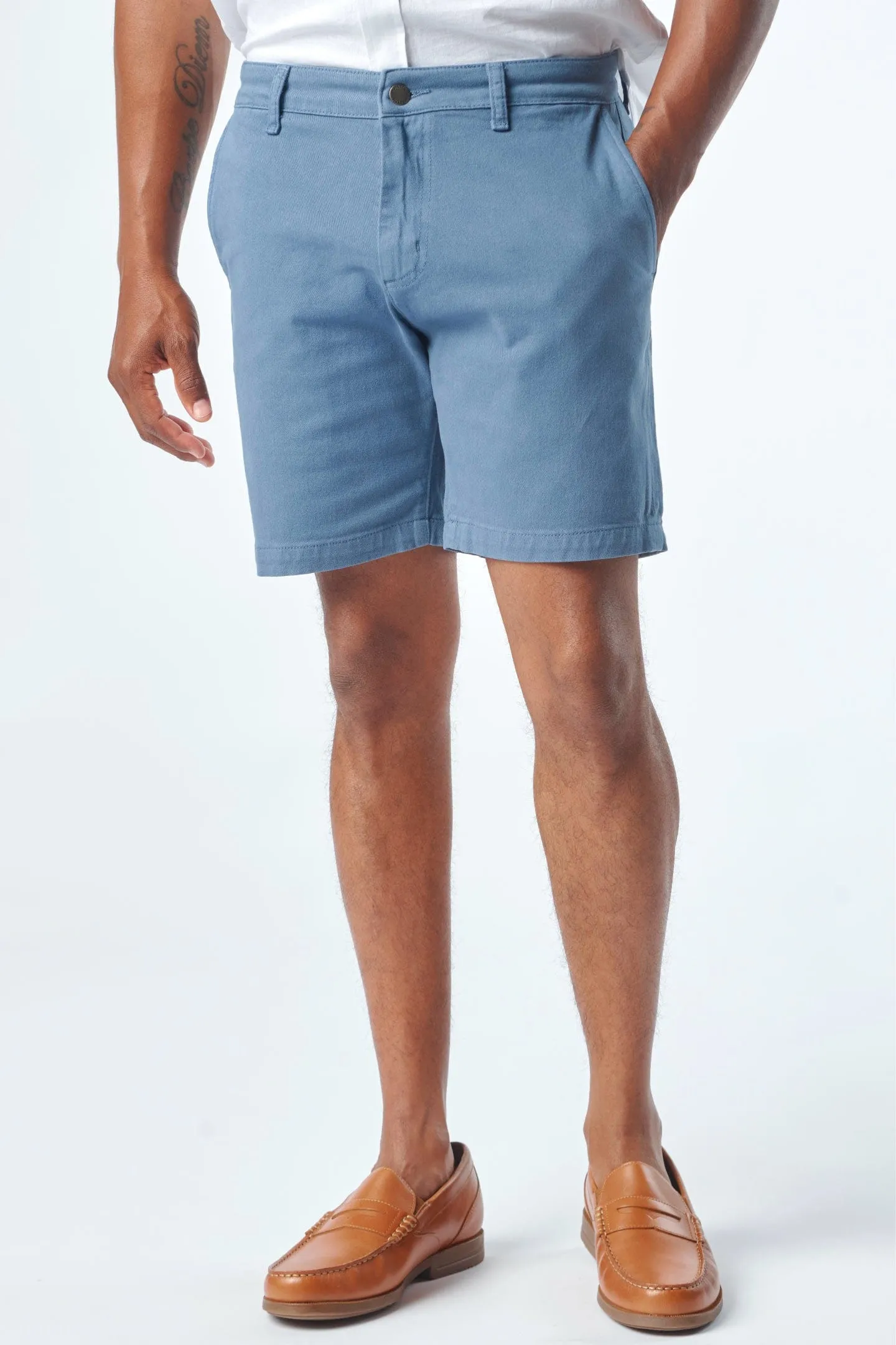 Deep Blue Stretch Washed Chino Short