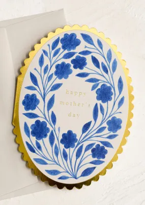 Delft Floral Mother's Day Card