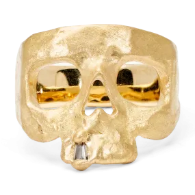 Extra Small Diamond Snaggletooth Skull Ring - Size 2.5 - 11083