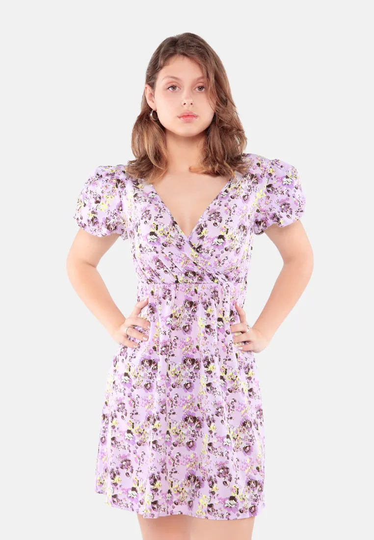 Floral Short Cut Out Dress