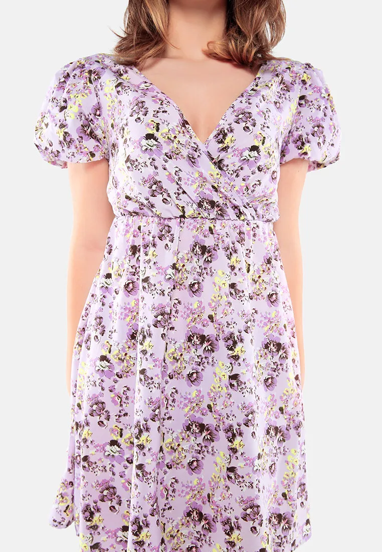 Floral Short Cut Out Dress