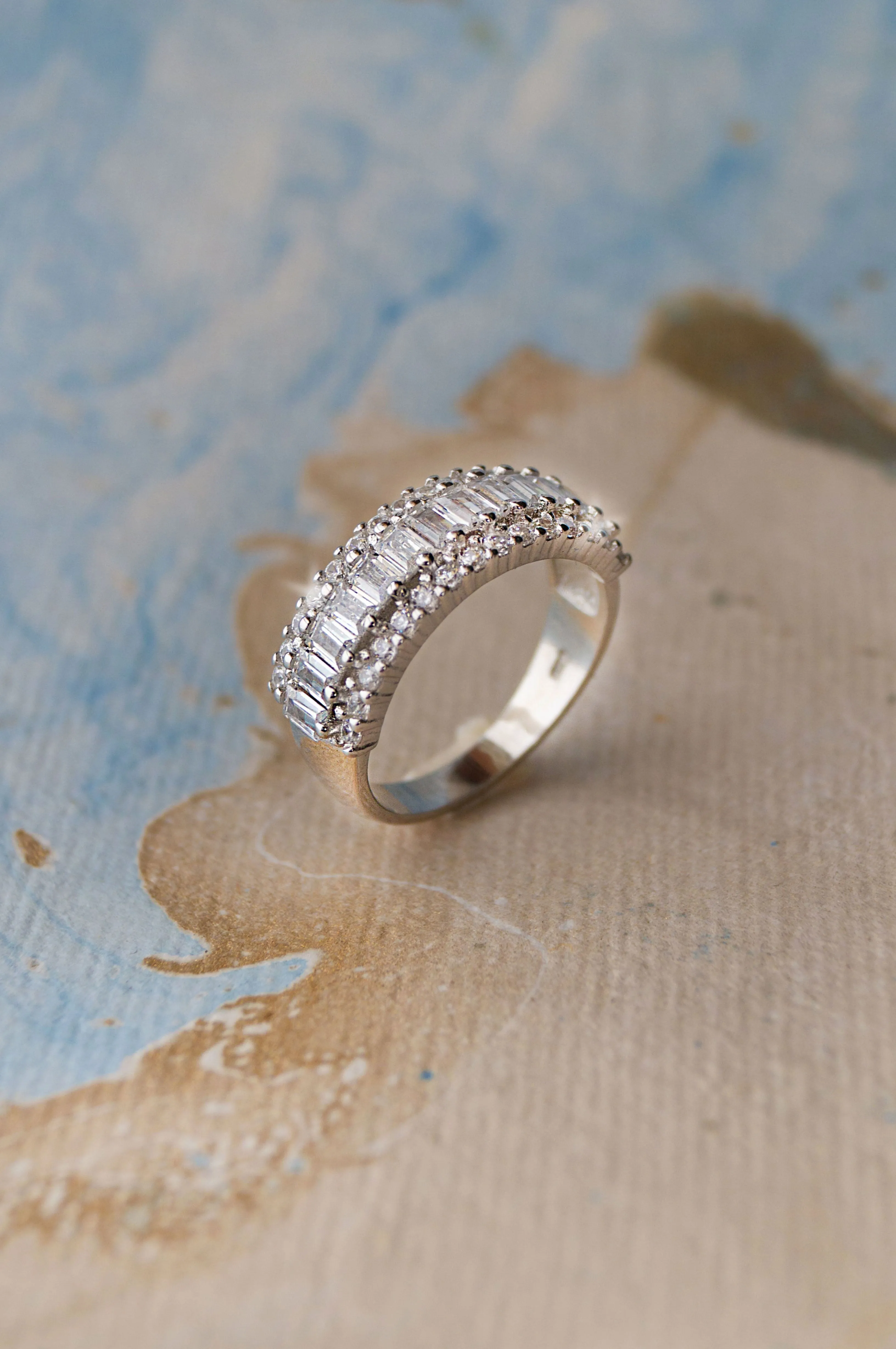 Glamorous Statement Sterling Silver Band Ring