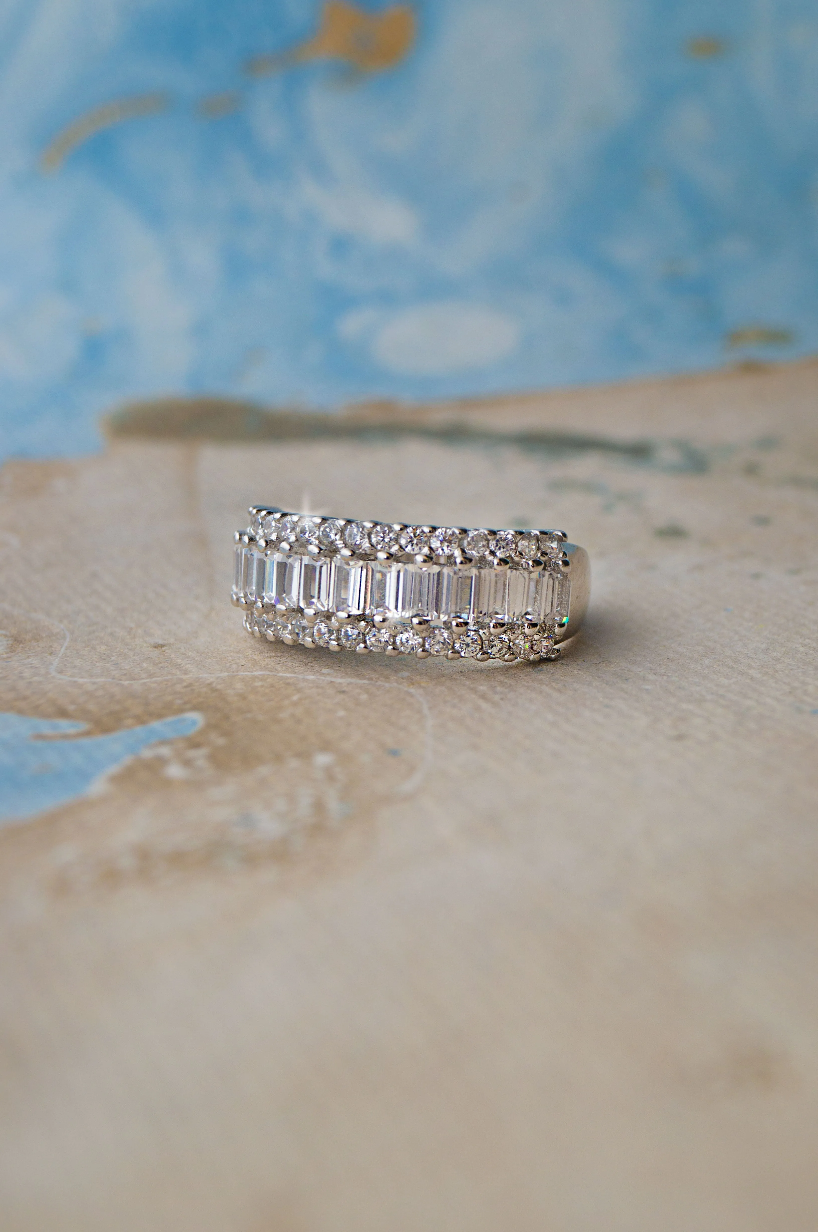 Glamorous Statement Sterling Silver Band Ring