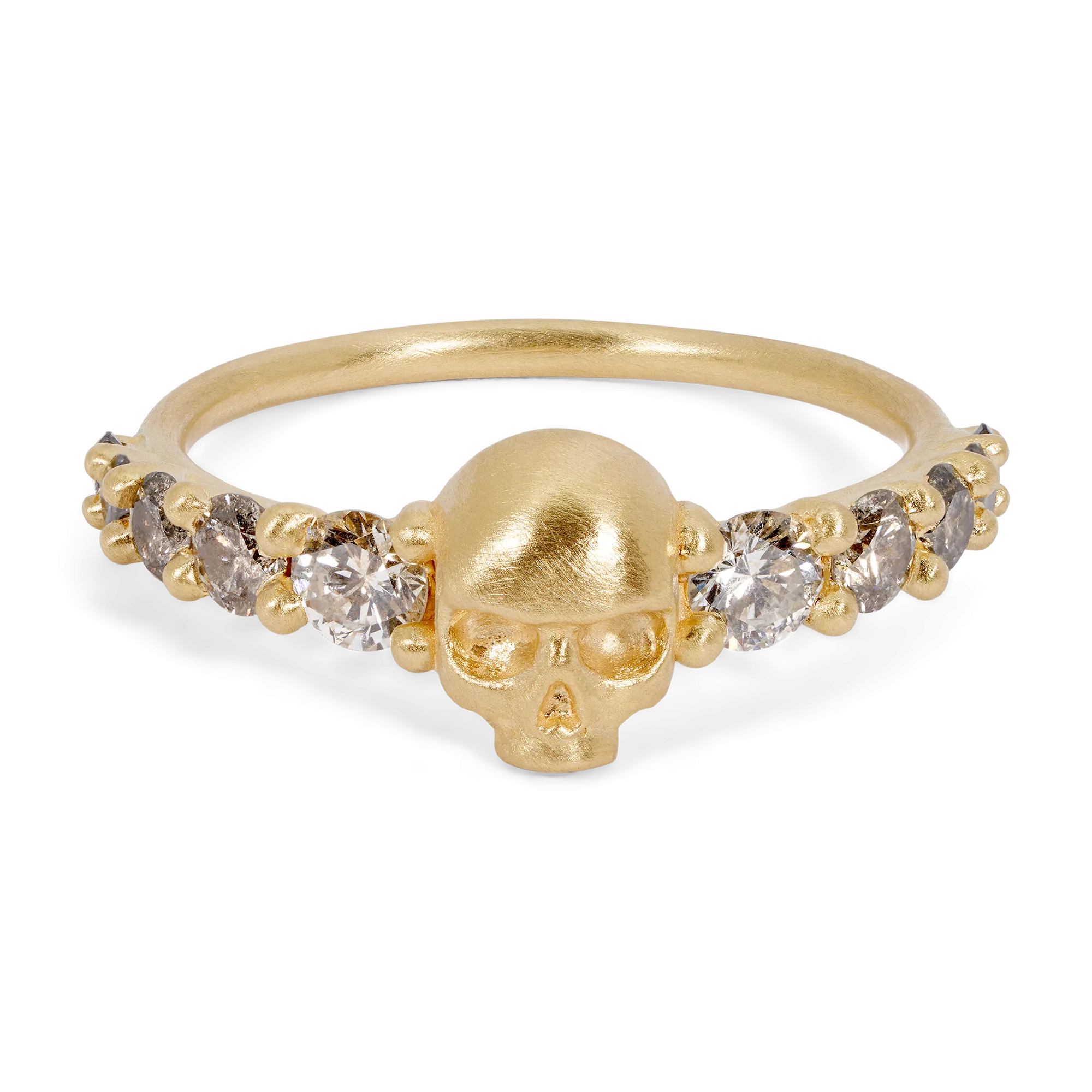 Grey Diamond Love Dusk Skull Ring - Made to Order