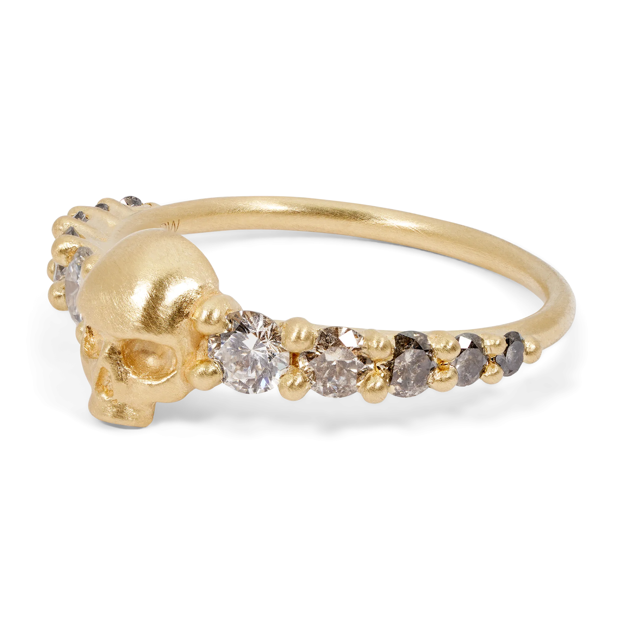 Grey Diamond Love Dusk Skull Ring - Made to Order