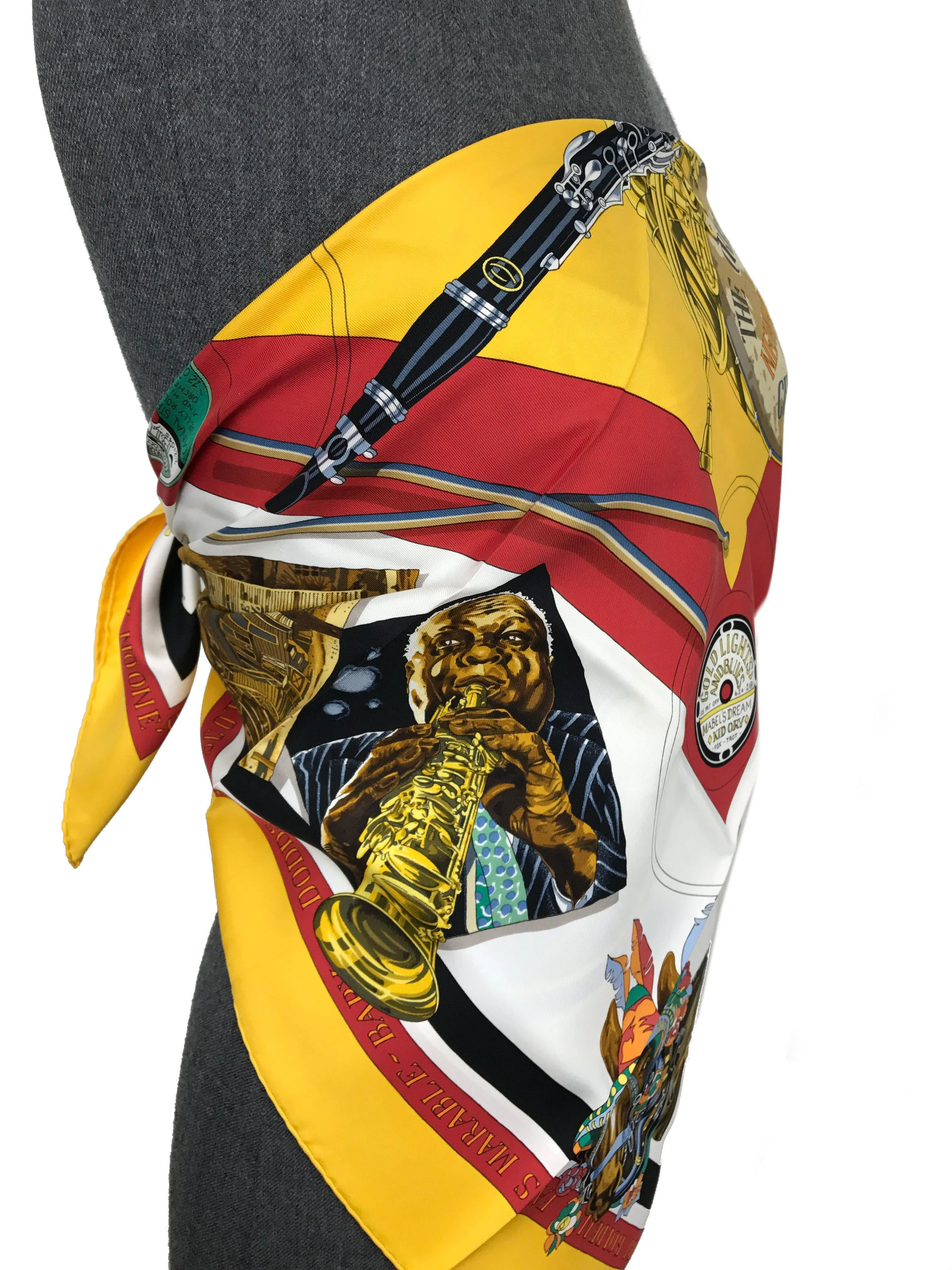 Hermes The Original New Orleans Creole Jazz Silk Scarf 90