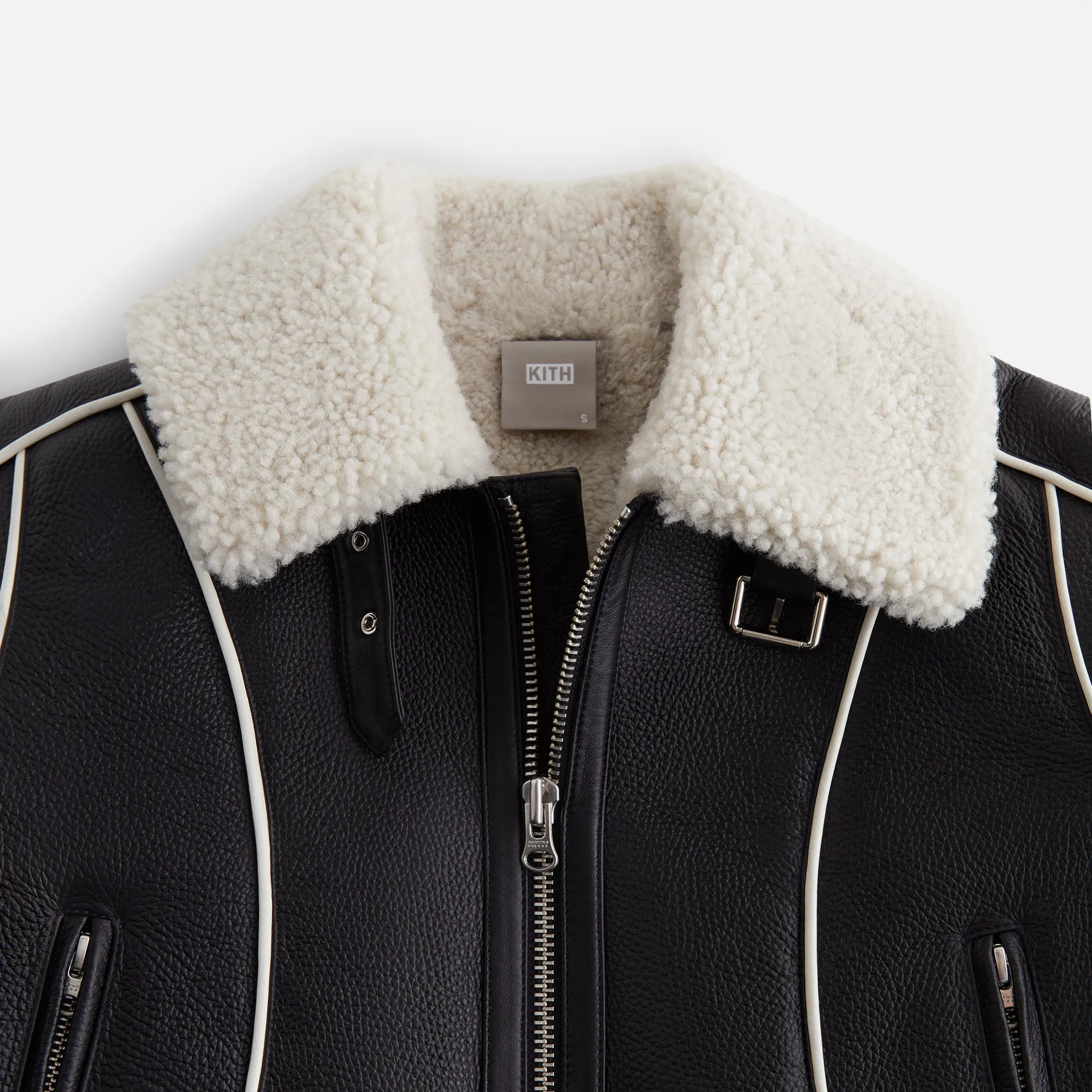 Kith Women Amani Moto Shearling Bomber - Black