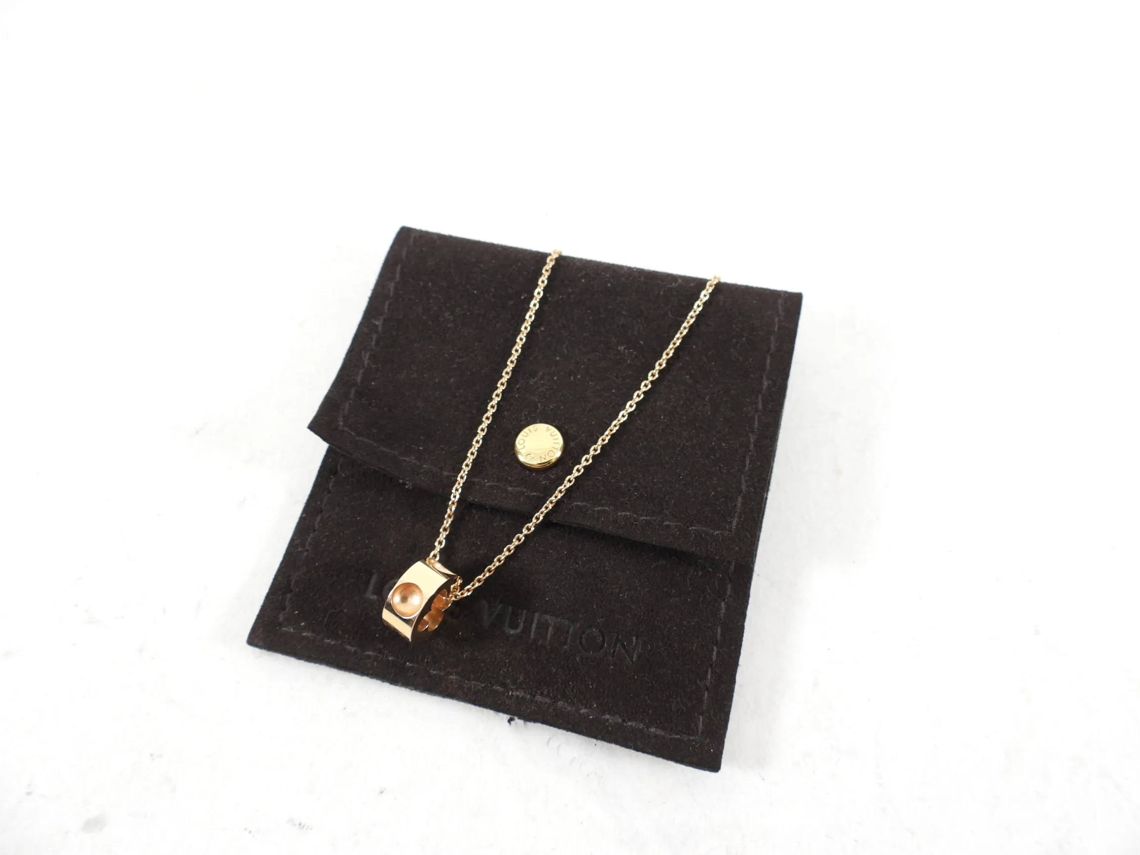 Louis Vuitton 18k Yellow Gold Empreinte Pendant Necklace