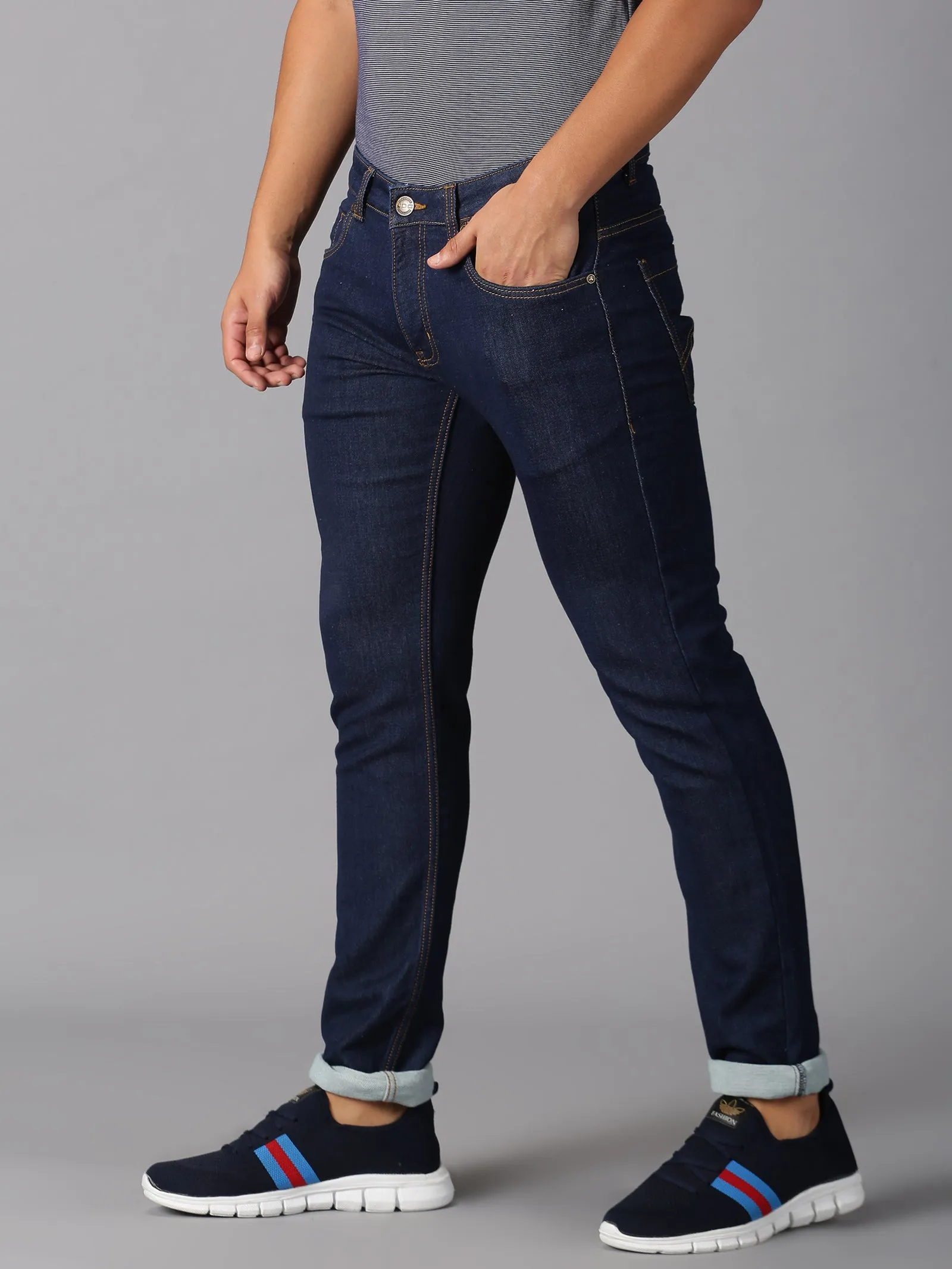 MEN'S DARK BLUE SLIM FIT JEANS