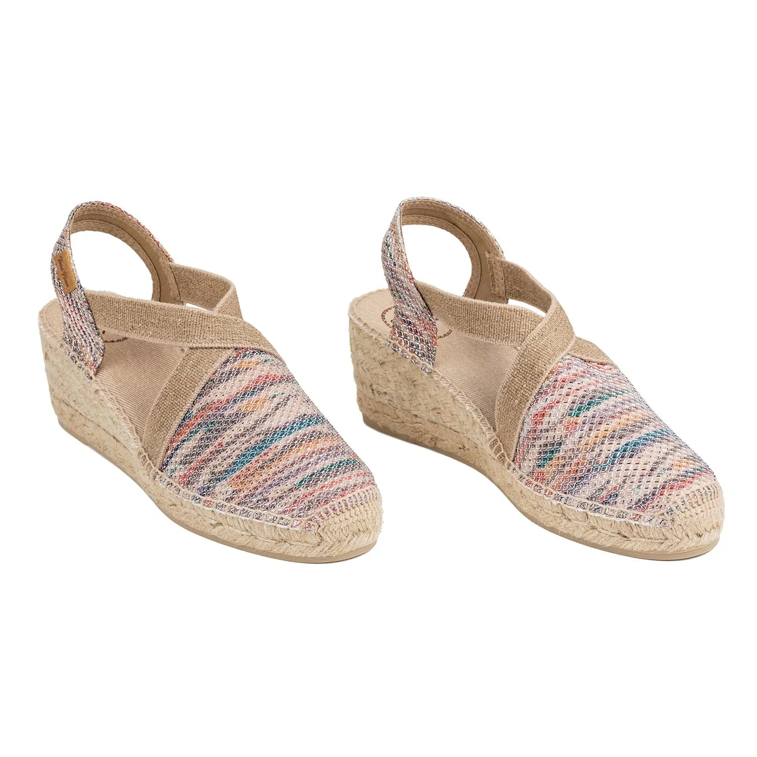 Metallic Cotton Blend Wedge Espadrille for Women - Triton